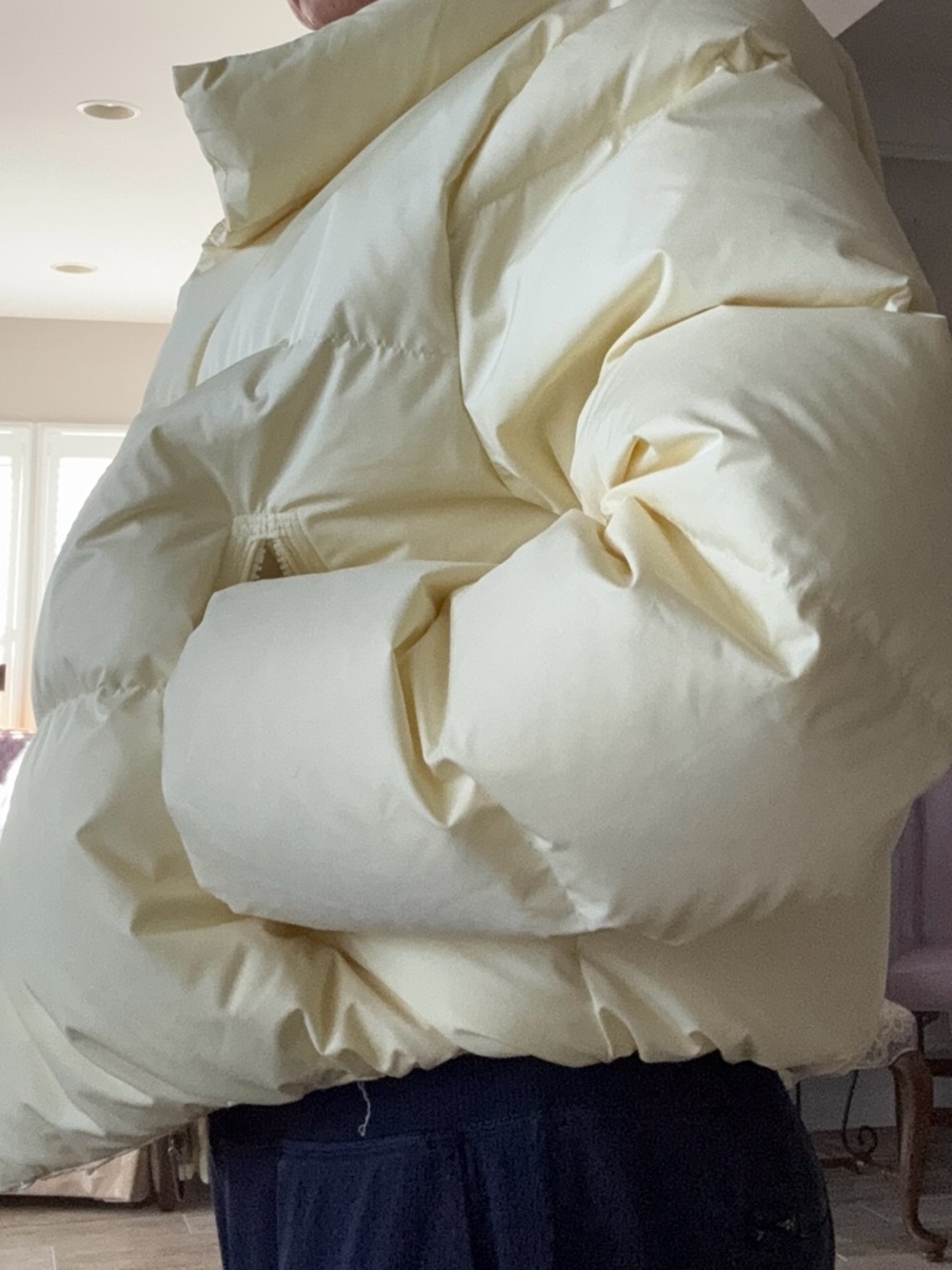 Athleta Cream  Puffer Jacket Size Medium